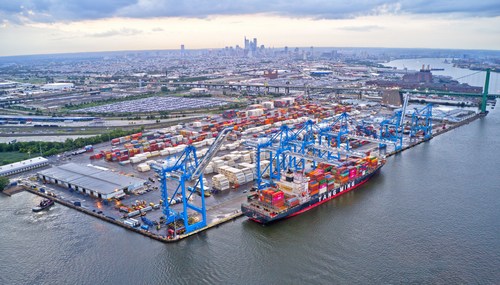 Aerial View of Cargo Ships at Port of Philadelphia
(Photo by Brian E Kushner)