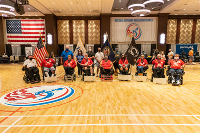Veterans pose for a team photo after winning the gold medal in power soccer in New York City on Aug. 8, 2021, at the National Veterans Wheelchair Games - the largest annual rehabilitation wheelchair sports event solely designed for military veterans. Event is co-presented by Paralyzed Veterans of American and the Department of Veterans Affairs. Photo courtesy of Paralyzed Veterans of America/Keith Mellnick.
