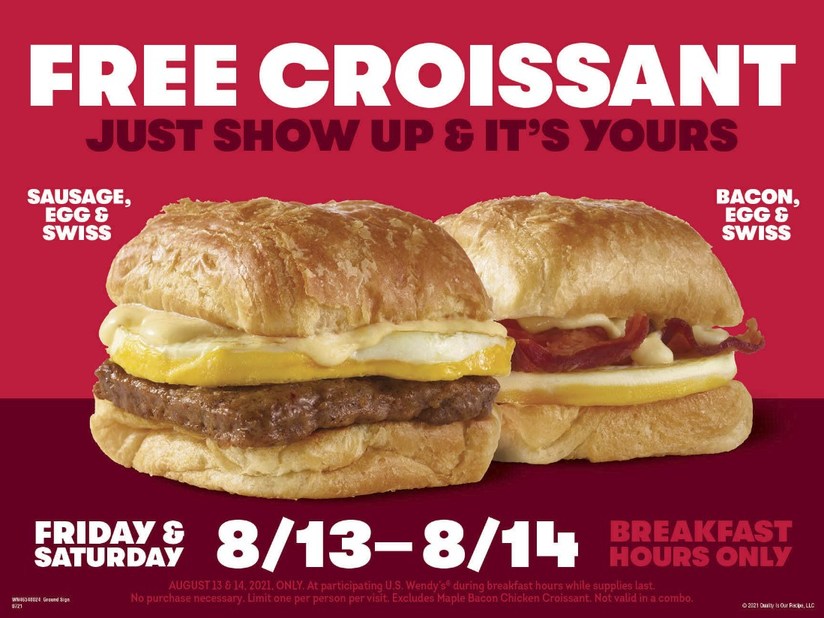 Wendys Ensures No One Is Unlucky This Friday The Thirteenth Weekend With A Free Breakfast Croissant