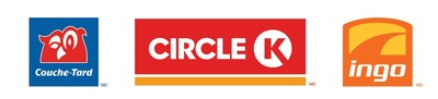 Logo de Couche-Tard; Logo de Circle K; Logo de Ingo (Groupe CNW/Alimentation Couche-Tard inc.)