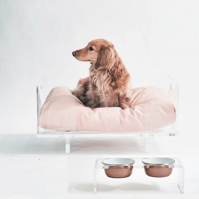 Interior Designer Tracey Butler, known for her high-end modern Lucite furniture, now offers a stylish line for pet owners who demand function and form at ShopHiddin.com