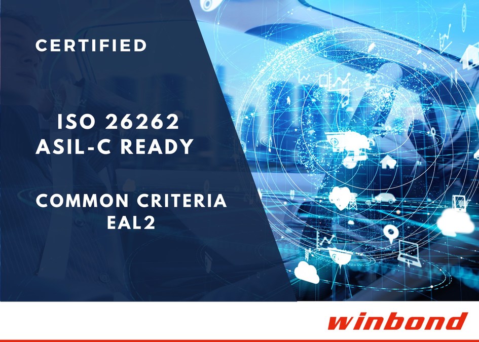 Winbond TrustME® W77Q Secure Flash Obtains Common Criteria EAL2 and ISO 26262 ASIL-C Ready Certifications - Vimarsana News
