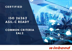Winbond TrustME® W77Q Secure Flash Obtains Common Criteria EAL2 and ISO 26262 ASIL-C Ready Certifications
