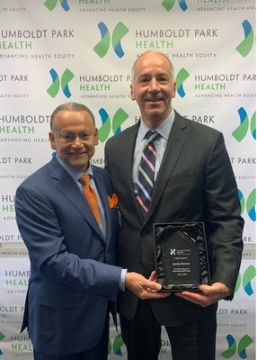 José R. Sánchez – Humboldt Park Health President and CEO, left and James Kiamos – Meridian of Illinois President and CEO, right