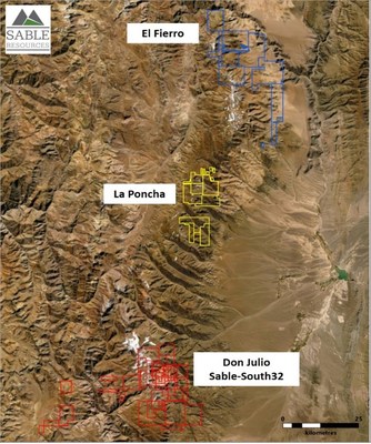 Figure 1. Location of La Poncha with respect to Sable’s Don Julio and El Fierro projects (CNW Group/Sable Resources Ltd.)