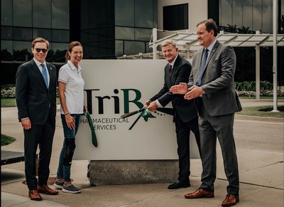 Kansas Lt. Governor David Toland, Shawnee Mayor Michelle Distler, TriRx Pharmaceutical Services Chairman & CEO  Tim Tyson and
Elanco Executive VP of Manufacturing & Quality David Urbanek