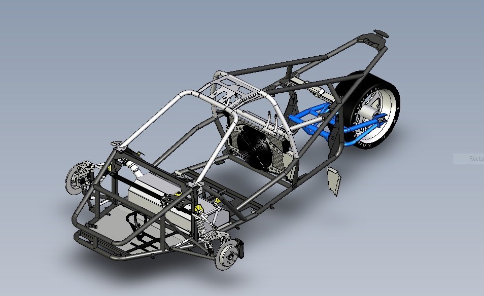 Frame chassis of a SilverLight reverse-trike Source: SilverLight Electric Vehicle Inc.