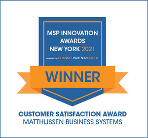 Matthijssen Business Systems Wins MSP Innovation Awards Coveted 'Customer Satisfaction Award' for Third Year Running