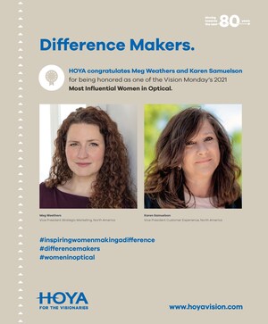 HOYA Vision Care Executives Karen Samuelson and Meg Weathers Among 2021's Most Influential Women in Optical