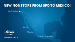 Unleash some 'wow' to your winter! Alaska Airlines adds nonstop flights between San Francisco and three sunny destinations across Mexico this winter season
