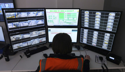 The control centre managing the automation system at boohoo group's main distribution hub in Burnley