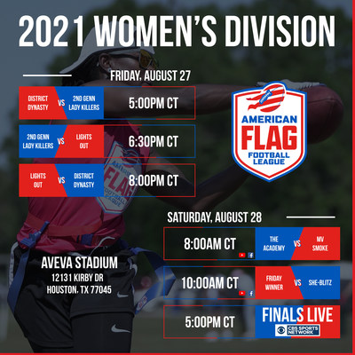 2021 American Flag Football League Women's Division Schedule