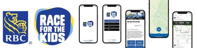 RBC Race for the Kids wordmark and screenshots of the new mobile app 
