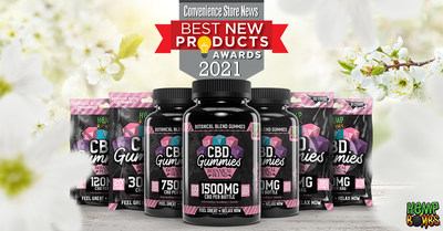Hemp Bombs CBD Gummies - Botanical Blend named 2021 Convenience Store News Best New Product in the CBD-Gummies category.