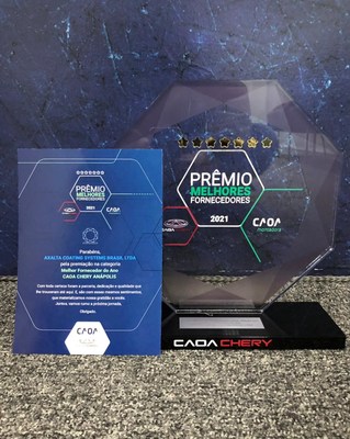 Axalta was recently awarded the Best Supplier Award by CAOA Chery in Brazil. (PRNewsfoto/Axalta Coating Systems Ltd.)