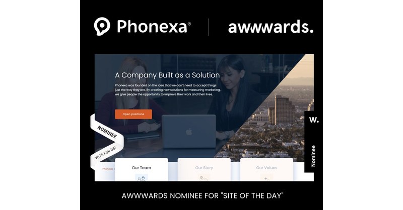 Phonexa Website Nominated for Prestigious Design Honors from Awwwards
