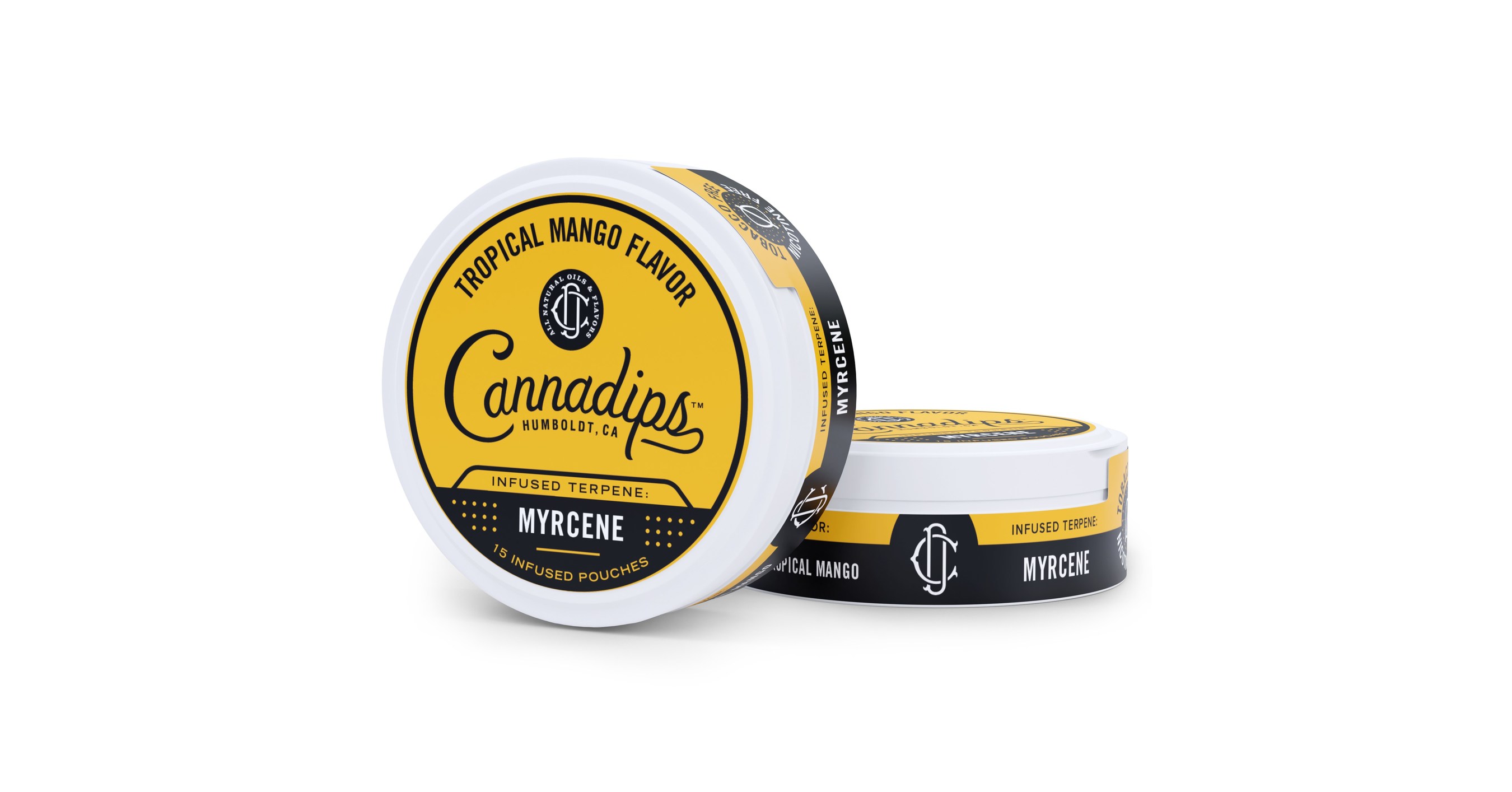 Cannadips Terpene Infused Nicotine-Free Dip Pouches | 4-Can Pack | Made in  USA (Natural Mint, Caryophyllene Infused)