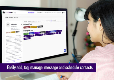 Easily add, tag, manage, message and schedule contacts