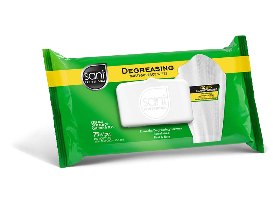 Sani Professional Launches Degreasing Multi Surface Wipes In An Efficient Softpack Format