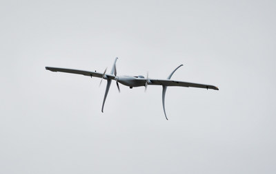 American Made Swift021 VTOL UAS in flight during a 40-mile endurance flight at +10,000 ft density altitude.