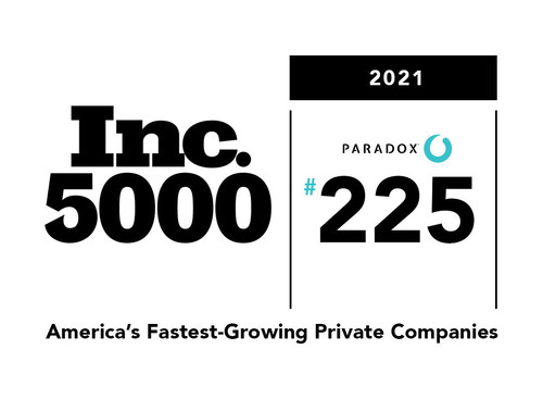 Paradox Debuts at No. 225 on 2021 Inc. 5000 List of America’s Fastest-Growing Private Companies