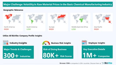 Snapshot of key challenge impacting BizVibe's basic chemical manufacturing industry group.