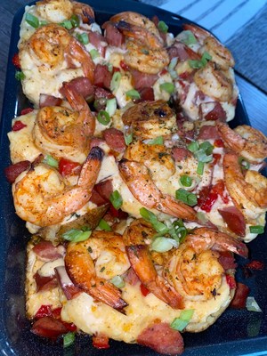 Turn one popular side dish into a full and flavorful meal! These Creamy Creole Loaded Potatoes by @MandaJessPanda are the perfect meal, with sausage, shrimp and Tony Chachere’s® Creole seasonings, they are truly loaded with flavor.