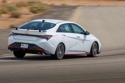 The 2022 ELANTRA N is driven on the Hyundai Proving Grounds in California City, CA on July 13, 2021.