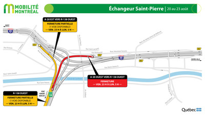 changeur Saint-Pierre (A20 / R138), fin de semaine du 20 aot (Groupe CNW/Ministre des Transports)