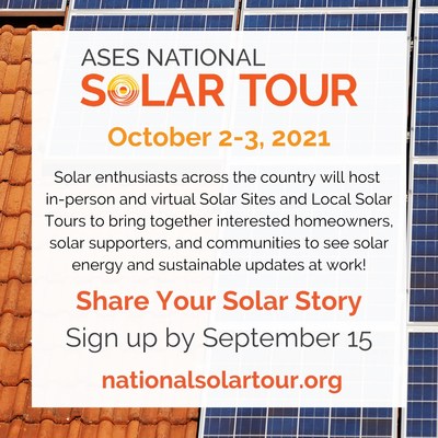 Help promote solar and sustainable living by getting involved in the National Solar Tour October 2-3. Deadline to sign up is September 15!