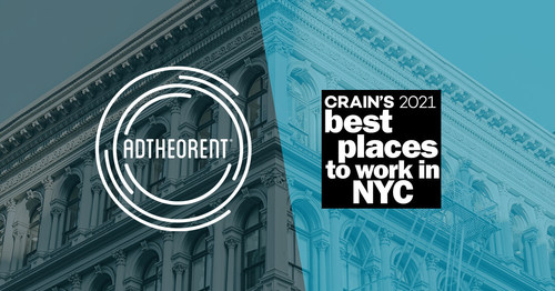 AdTheorent is recognized by Crain’s New York Business as a winner of its annual 100 Best Places to Work in New York City for the eighth year in a row!