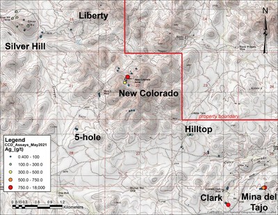 Figure 3: Ag assays from grab samples and trenching at select locations across the Cerro Colorado District. (CNW Group/Millennial Precious Metals Corp.)