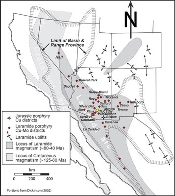 Figure 1: Regional location of the Cerro Colorado District (from Mizer, 2018) (CNW Group/Millennial Precious Metals Corp.)