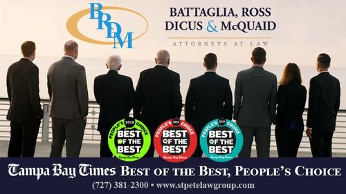 Battaglia, Ross, Dicus & McQuaid, PA announces that it has been voted Tampa Bay Times Best of the Best in the categories of Best Attorney/Law Firm for the third year in a row and Best Title Company for a second time.