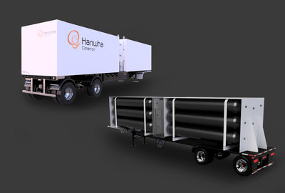 Hanwha Cimarron’s tube trailers carrying high-pressure tanks.