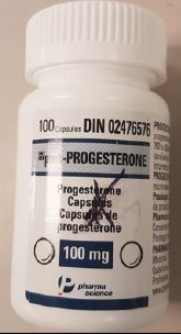 pms-PROGESTERONE 100 mg capsules, bottle of 100 capsules, DIN 02476576 (CNW Group/Health Canada)
