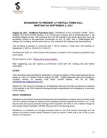 ShaMaran to Present at Virtual Town Hall Meeting on September 2, 2021