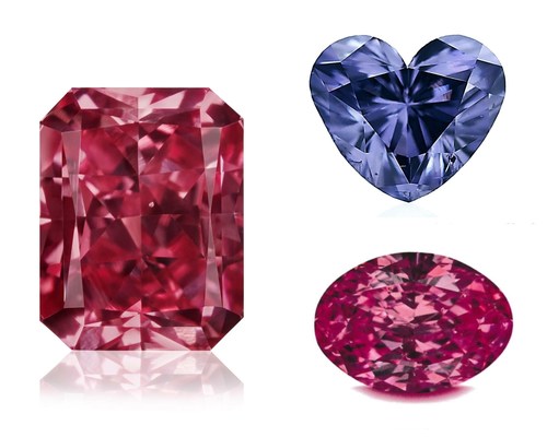 A one-of-a-kind collection of pink, red, and violet Argyle diamonds.
