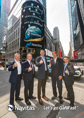 Navitas Semiconductor at NASDAQ, Times Square.