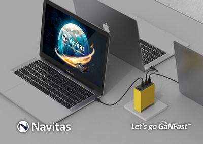 Navitas Semiconductor GaNFast in Sharge 100 W fast charger.