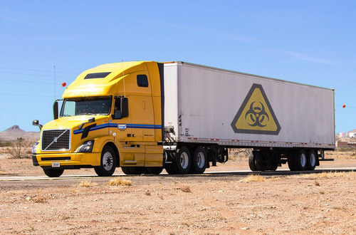 A truck carrying Hazardous material