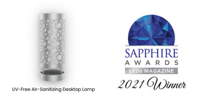 Aleddra's UV-Free Air-Sanitizing Desktop Lamp Is a Winner of LEDs Magazine's Sapphire Awards