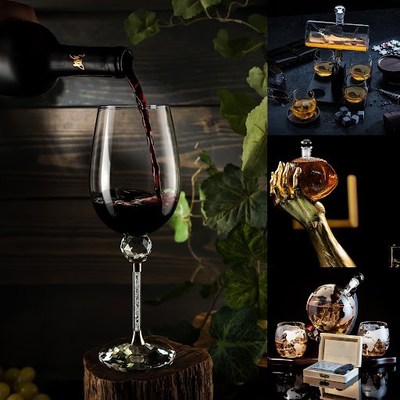 Luxurious new line of glassware that is bound to make a statement in any kitchen or home bar. There is a style for everyone in the collection, whether you are a beer enthusiast, an at-home mixologist, or a wine lover.