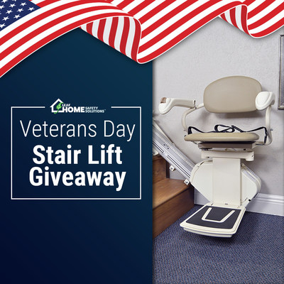 Leaf Home and Leaf Home Safety Solutions are saying thank you to America's military by giving away a stair lift to a chosen veteran in Northeast Ohio through its Veterans Day Stair Lift Giveaway.