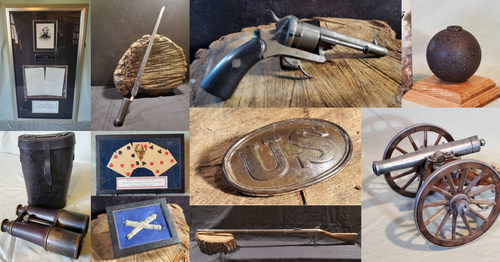A sample of the inventory being sold on this private Civil War collection. The online auction has 450 items and is scheduled to close on 9/9/2021.