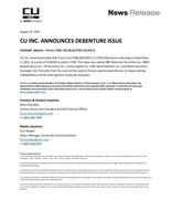 CU Inc. Announces Debenture Issue