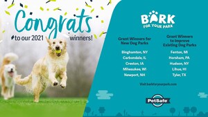 PetSafe® Announces Winning Communities for 2021 Bark for Your Park™ Grant Contest, Awards $150,000 For Off-Leash Dog Parks