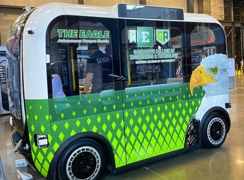 Eastern Michigan University launches autonomous shuttles built by Local Motors. (PRNewsfoto/GameAbove)