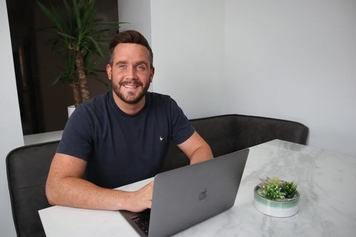 Declan working from his home in Scotland