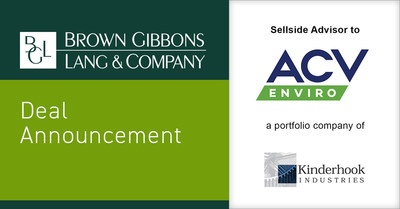 Brown Gibbons Lang & Company (BGL) is pleased to announce the sale of ACV Enviro Group LLC (ACV), a portfolio company of Kinderhook Industries. BGL's Environmental & Industrial Services investment banking team served as the exclusive financial advisor to ACV in the transaction. The specific terms of the transaction were not disclosed.